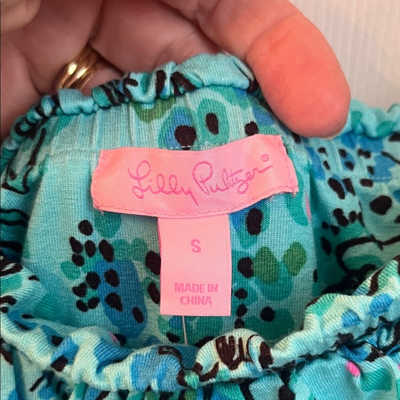 Lilly Pulitzer NWT Teal and Black Strapless Animal Print Maxi Dress - Picture 2 of 10